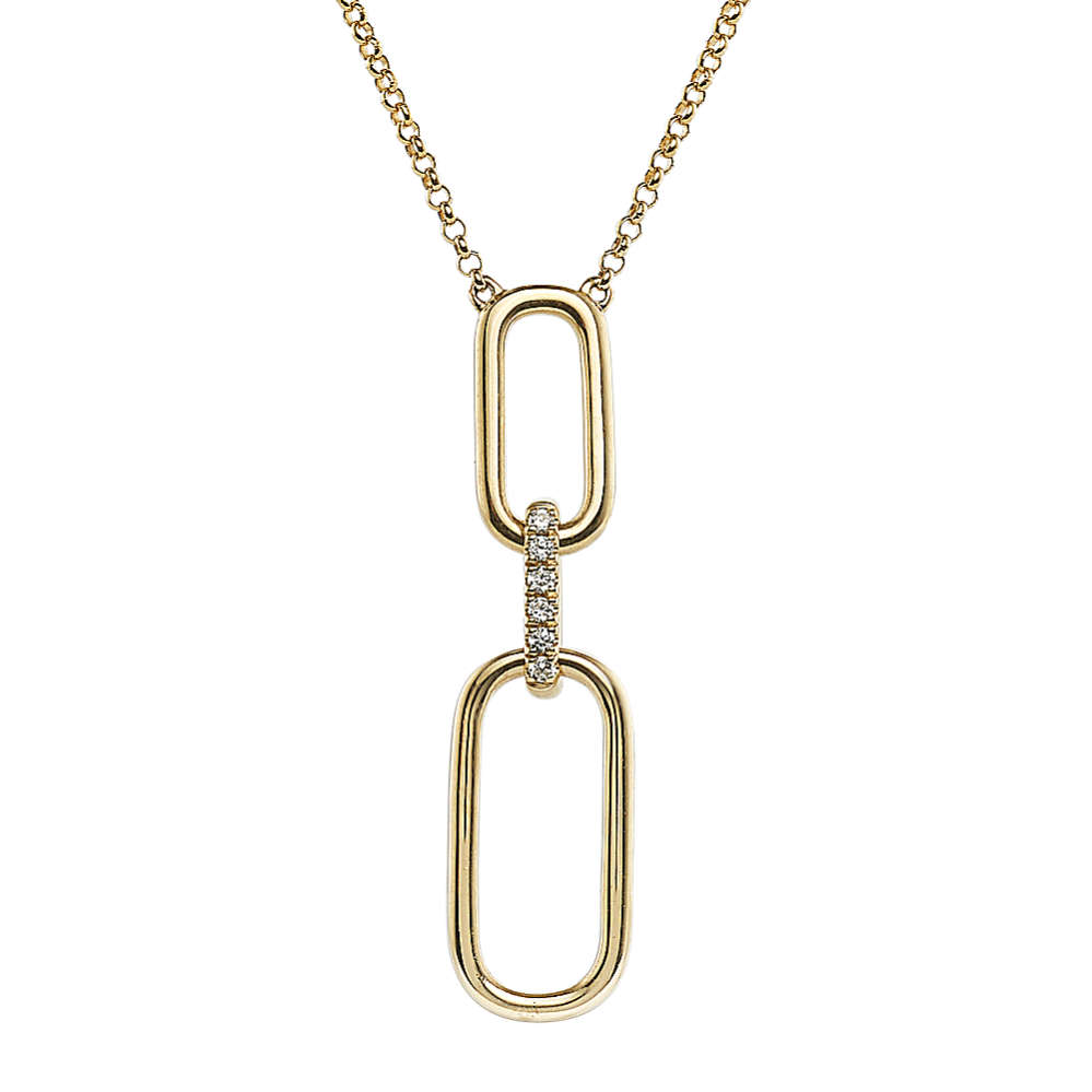 Montreal Diamond Link Chain Necklace in 14K Yellow Gold (18 in)