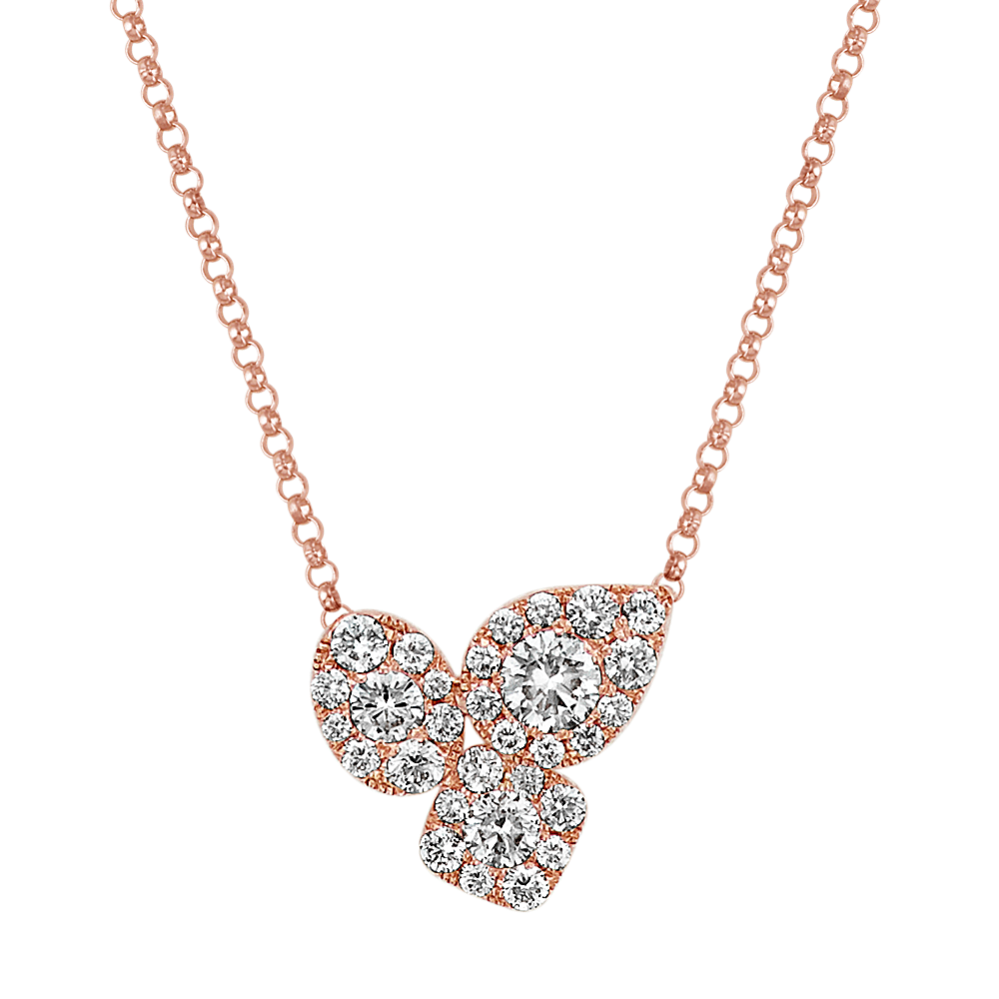 Diamond Necklace in 14k Rose Gold (16 in)