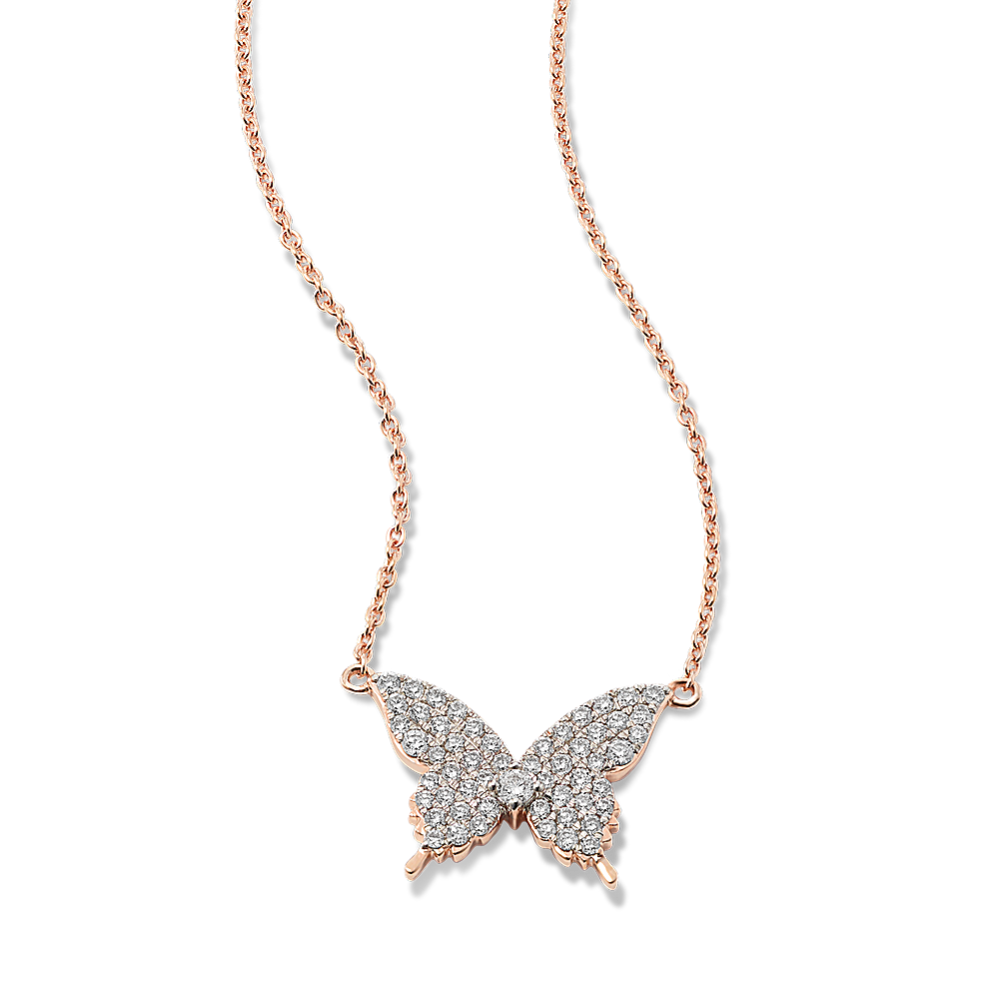 Diamond Pave Butterfly Necklace