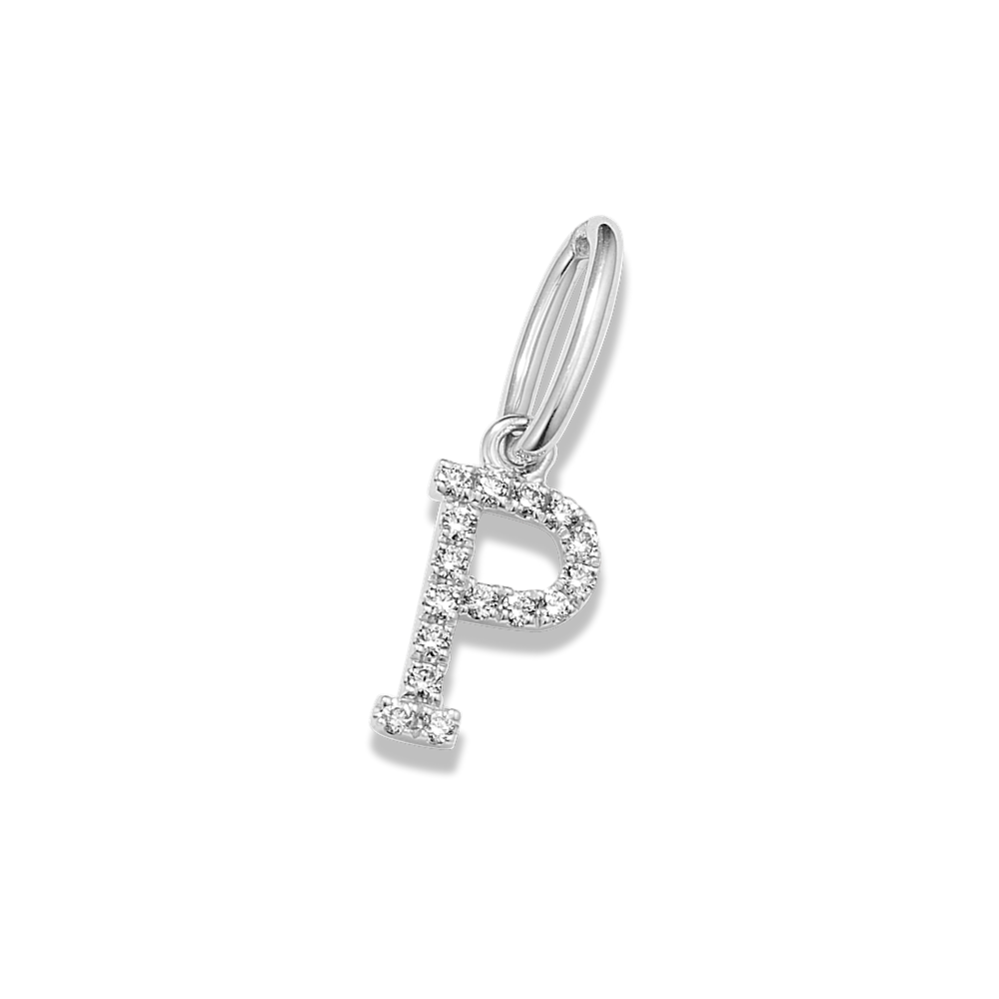 Diamond Pave Letter P Charm