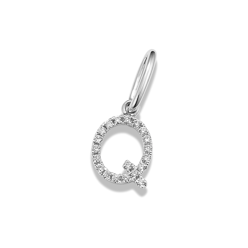 Diamond Pave Letter Q Charm