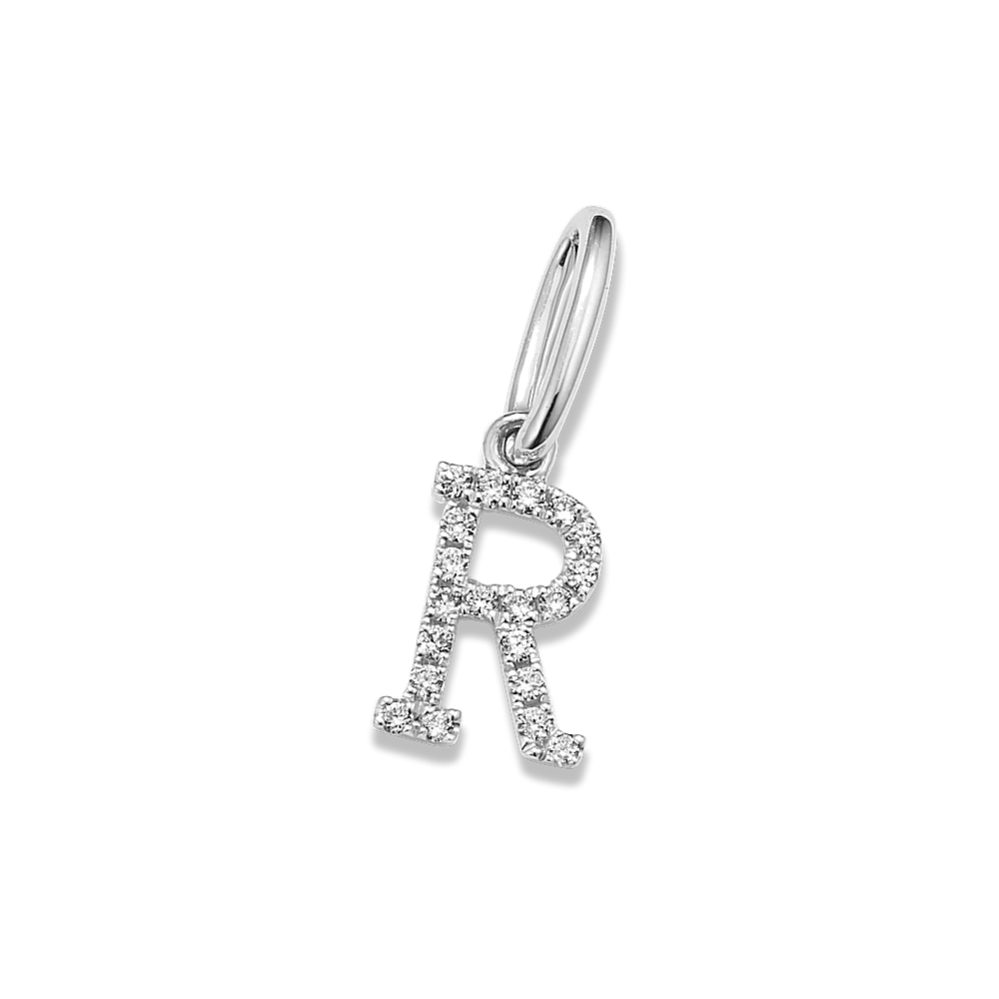 Diamond Pave Letter R Charm