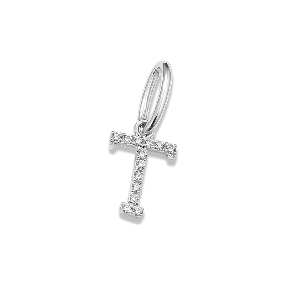 Diamond Pave Letter T Charm