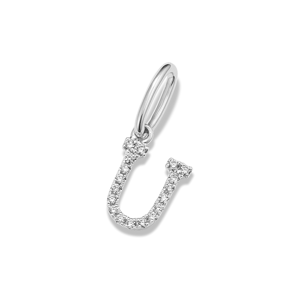 Diamond Pave Letter U Charm