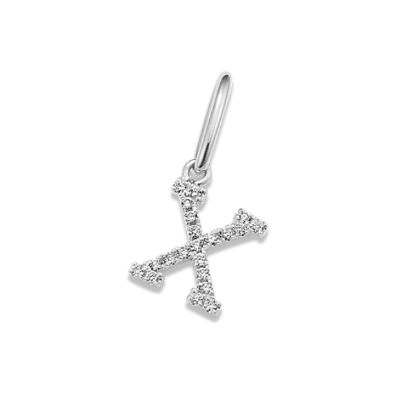 Diamond Pave Letter X Charm