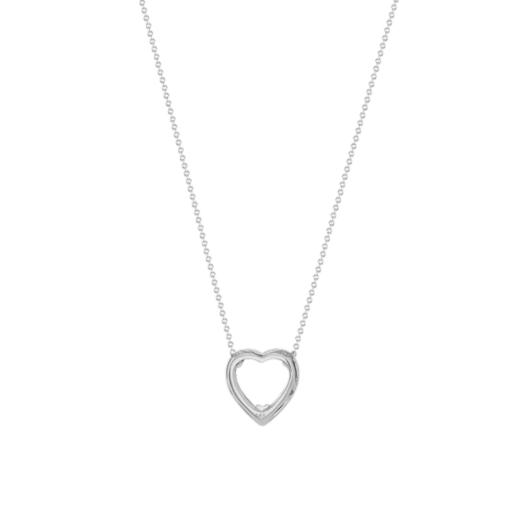 Natural Diamond Pendant For Heart-Shaped Gemstone (22 in)