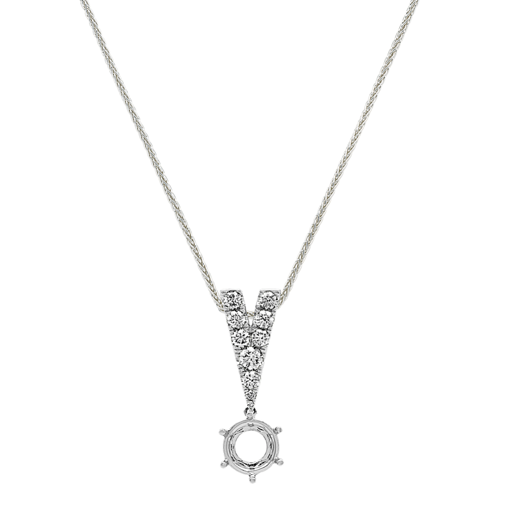 Diamond Pendant In 14k White Gold (22 In) | Shane Co.