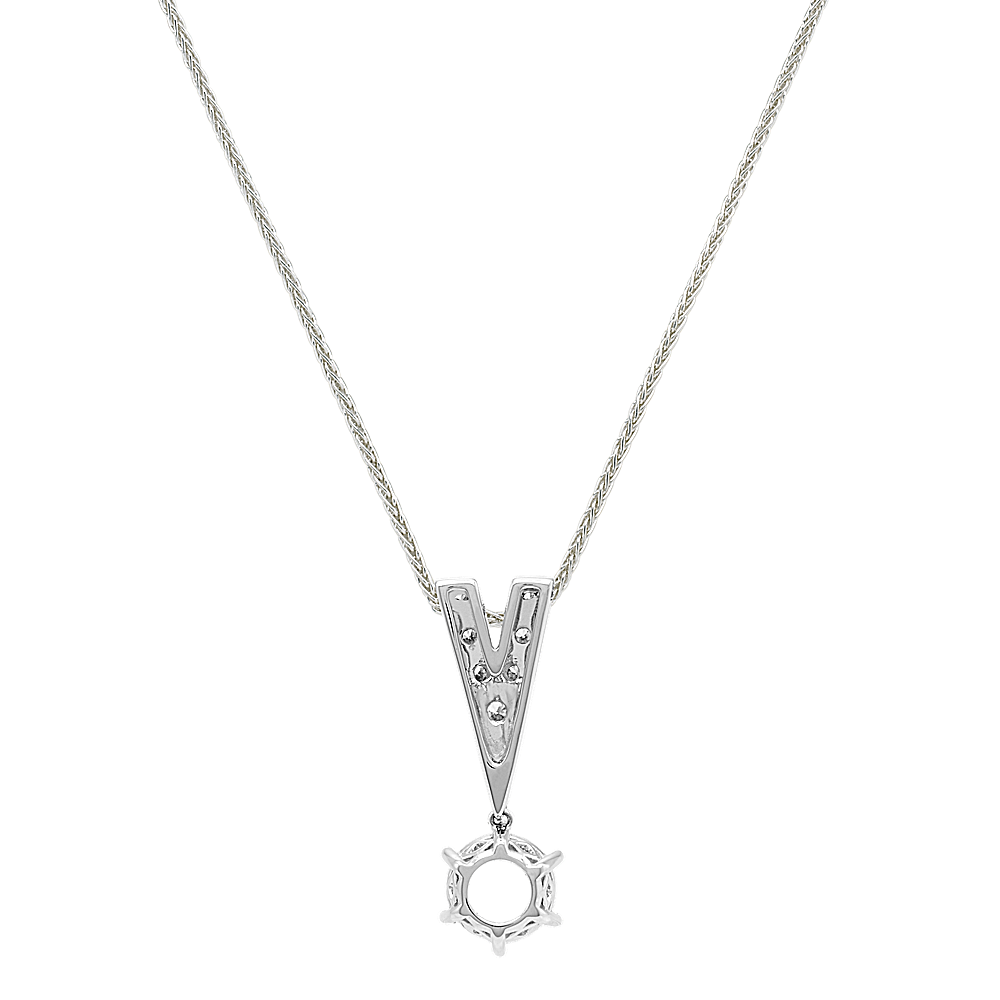 Diamond Pendant In 14k White Gold (22 In) | Shane Co.