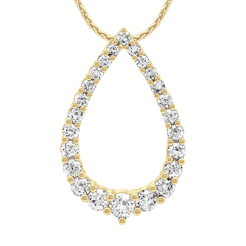 Diamond Pendant in 14k Yellow Gold (22'')