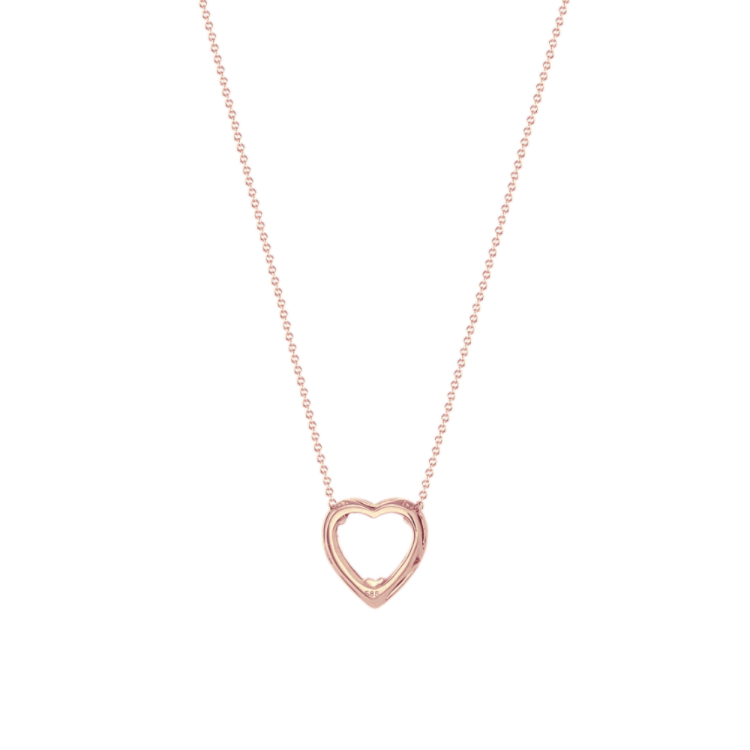 Natural Diamond Pendant of Heart-Shaped Gemstone (22 in)