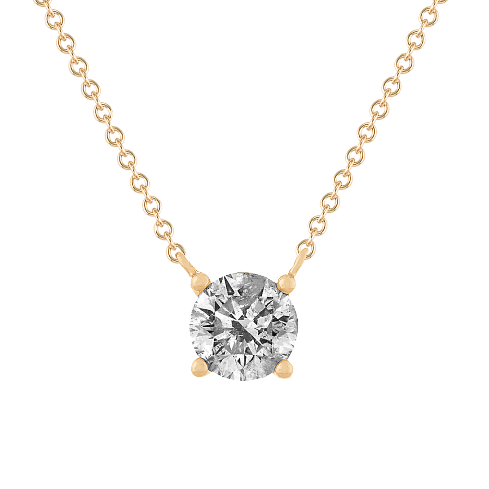 Natural Diamond Solitaire Pendant in 14K Yellow Gold (18 in) Shane Co.