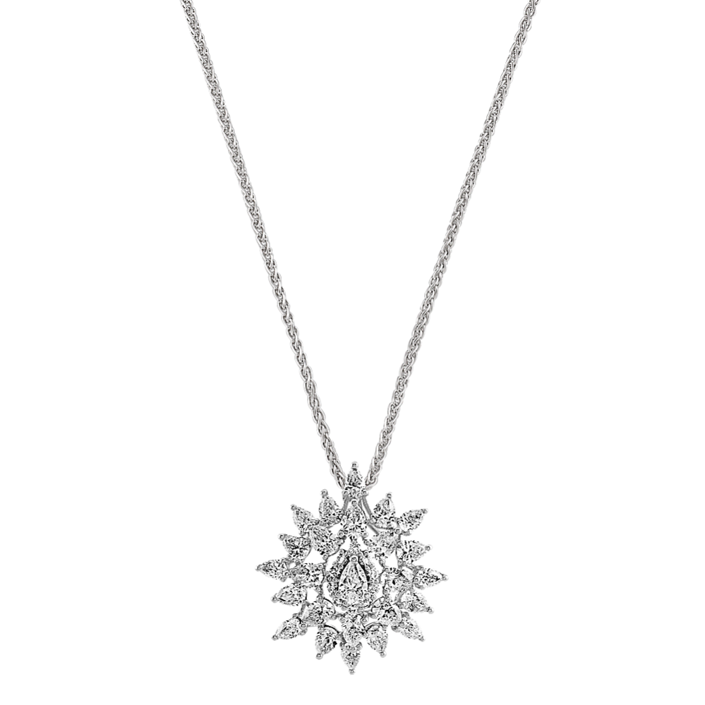 Diamond Star Pendant in 18k White Gold (20 in)