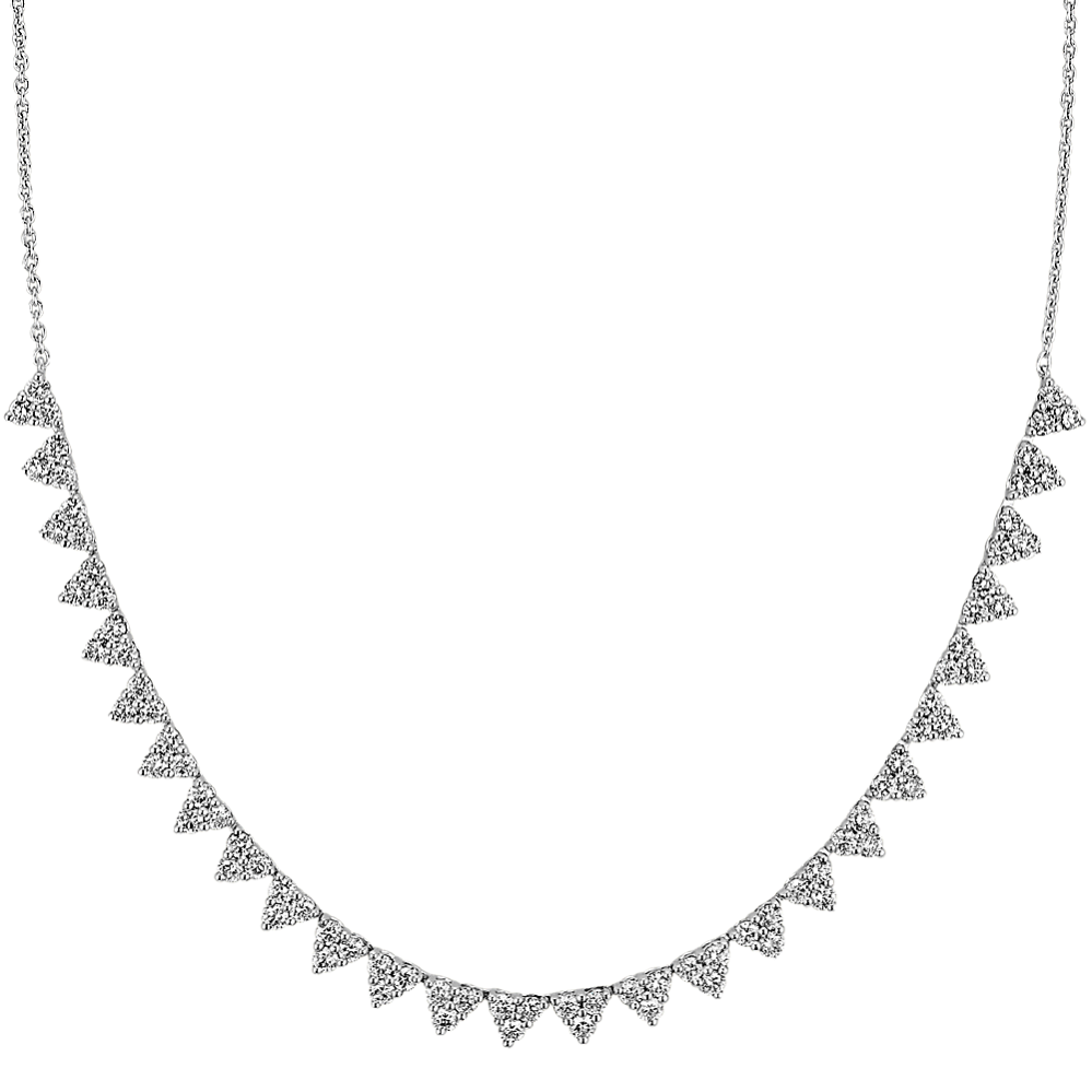 Diamond Statement Necklace in 14k White Gold (18'')