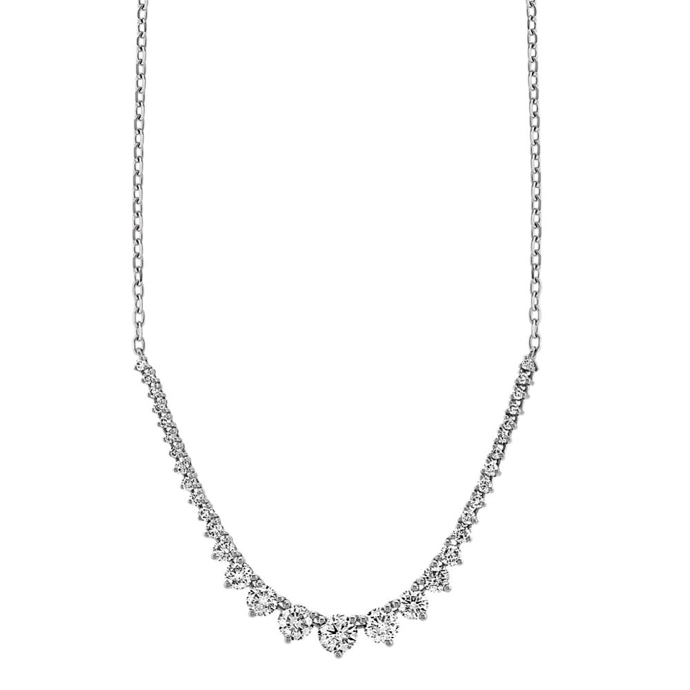 Diamond Tennis Necklace in 14k White Gold (18'')