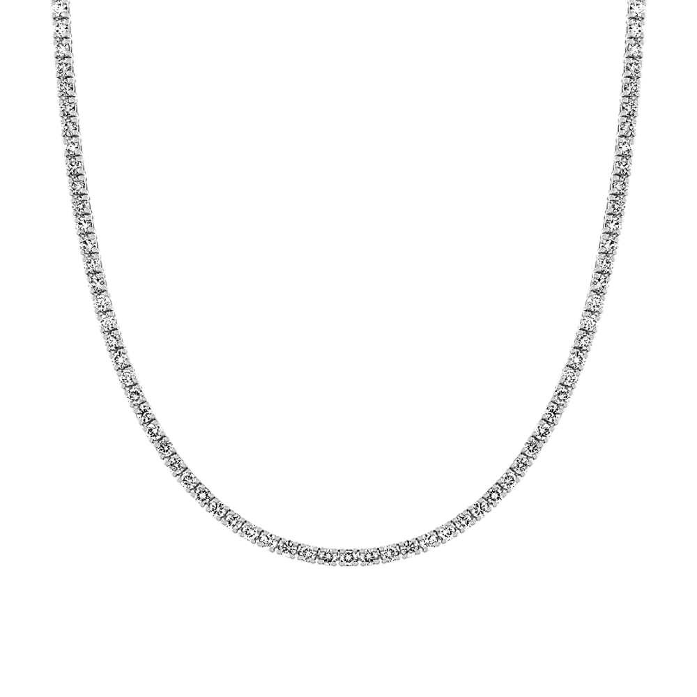 Amara Natural Diamond Tennis Necklace in 14K White Gold (18 in)