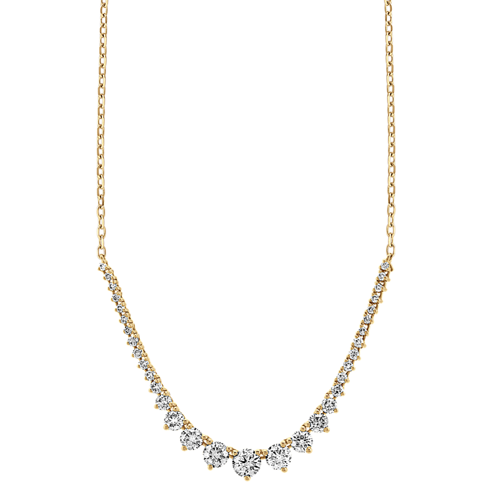 Diamond Tennis Necklace in 14k Yellow Gold (18'')