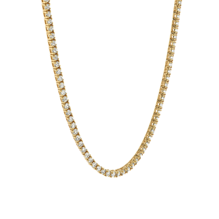 Sunlight Natural Diamond Tennis Necklace in 14K Yellow Gold (18 in)