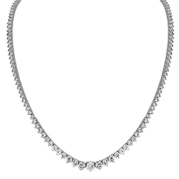 Diamond Tennis Necklace in Platinum (18 in)