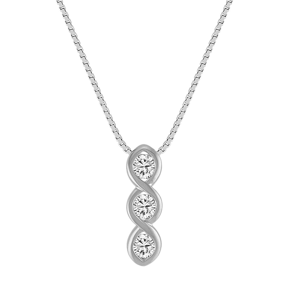 Diamond Three-Stone Pendant with Bezel Setting (18 in)