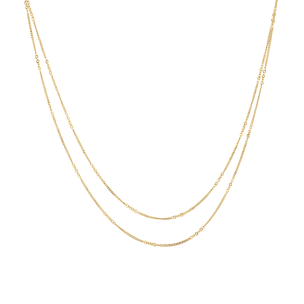 Double Curb Chain in 14k Yellow Gold (18 in)