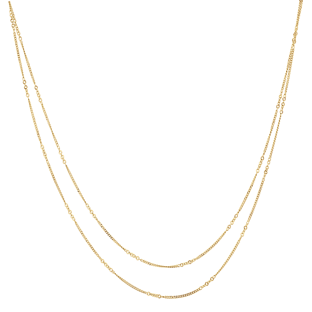 Double Curb Chain in 14k Yellow Gold (18 in)