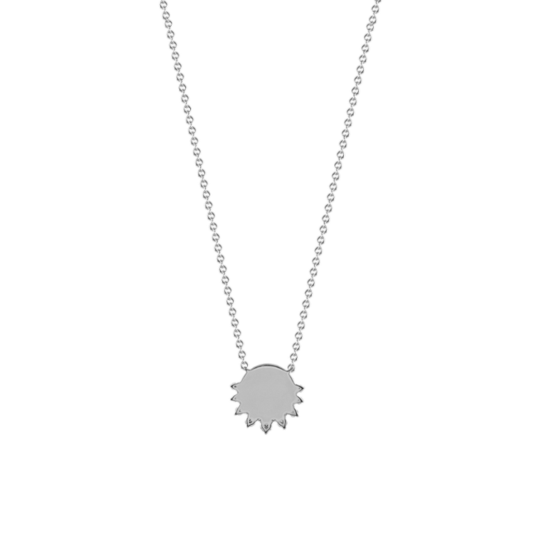 Eclipse Enamel and Natural Diamond Necklace in 14k White Gold (18 in)