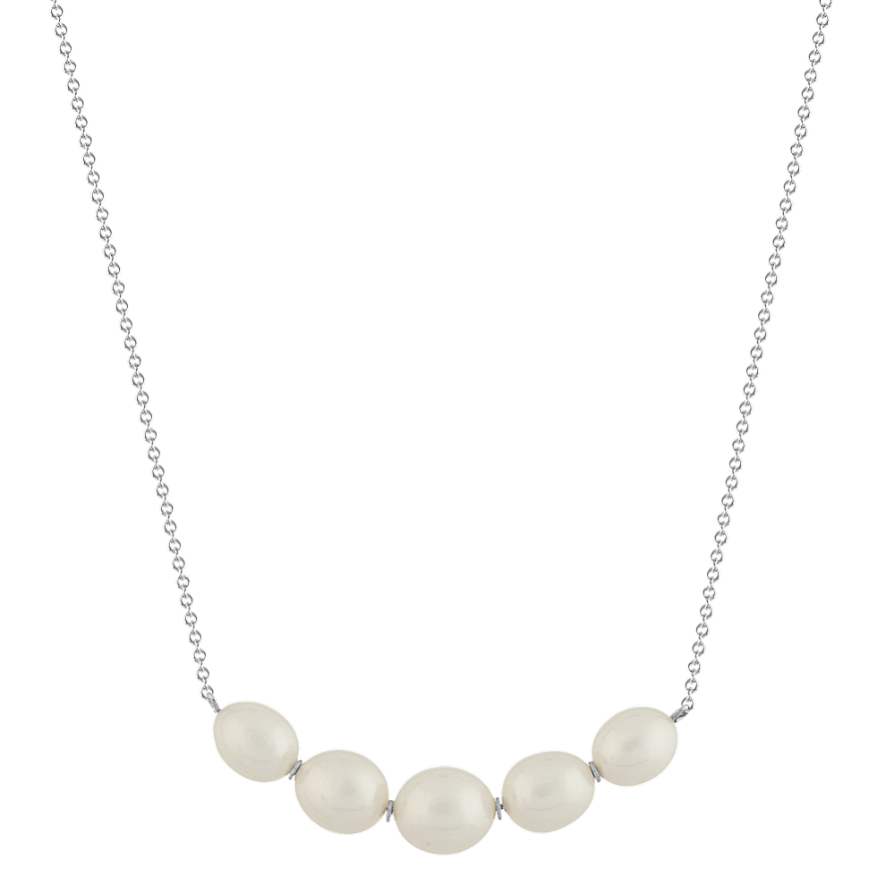 Elongated Cultured Freshwater Pearl Necklace | Shane Co.