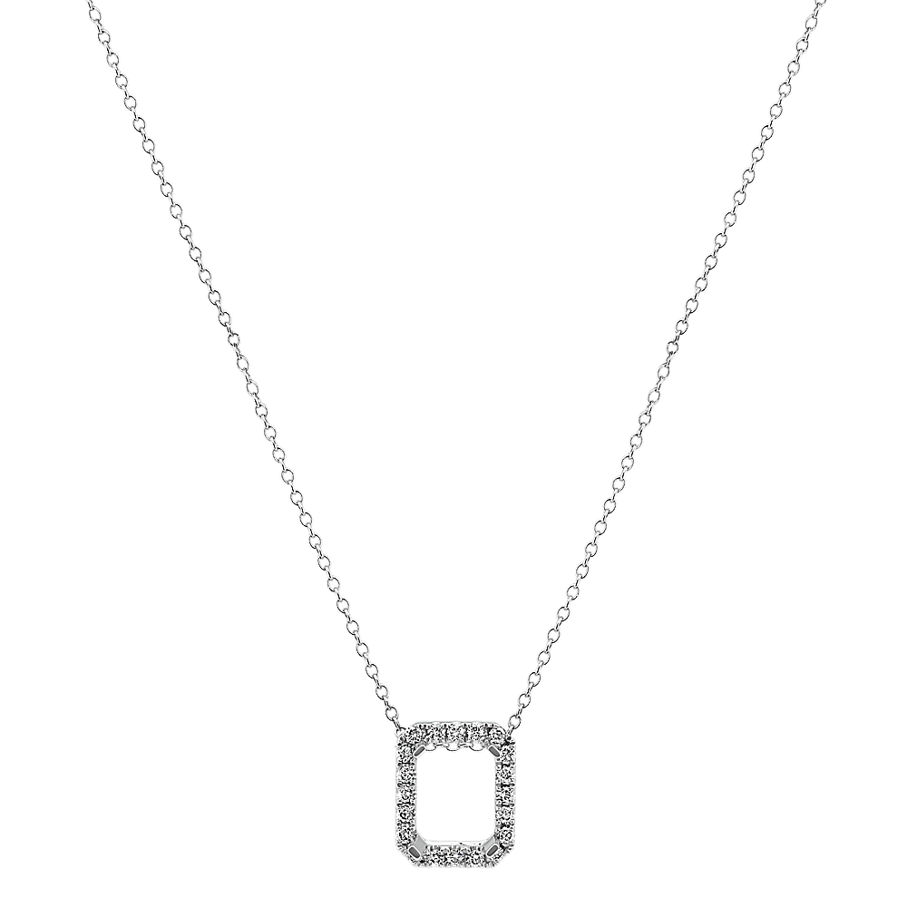 Emerald Shaped Diamond Pendant (22 in) | Shane Co.