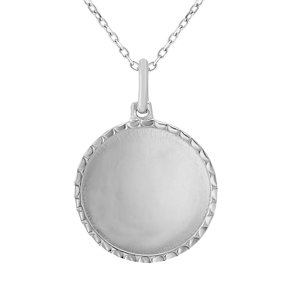 Engravable Circe Pendant in 14k White Gold (18'')