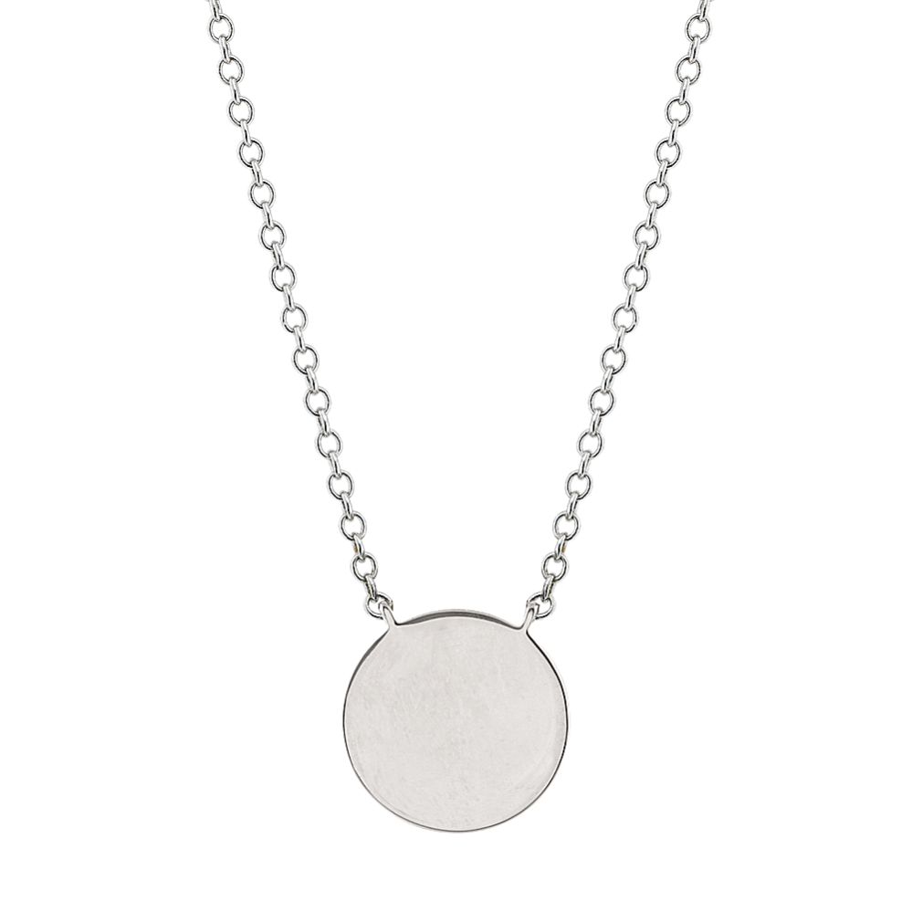 Engravable Disk Necklace in Sterling Silver (18'')