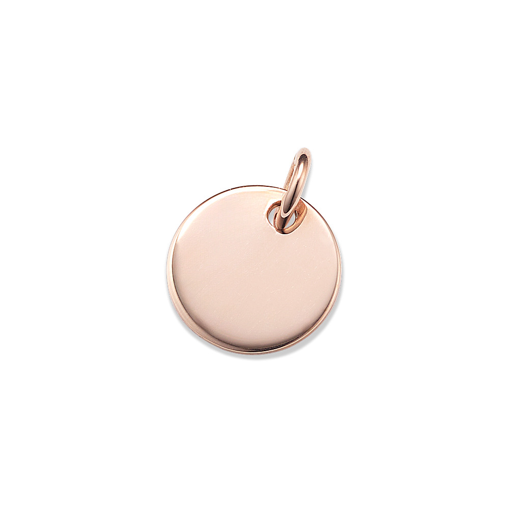 3 8 Inch Engravable Disk Charm In 14k Rose Gold Shane Co