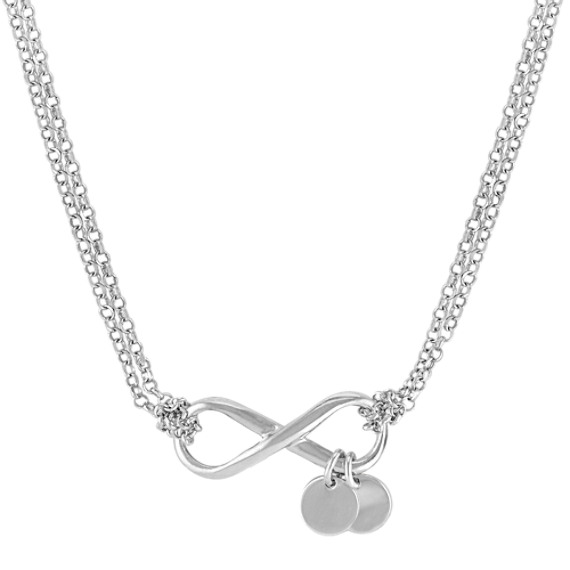 Engravable Infinity Necklace in Sterling Silver (18 in)