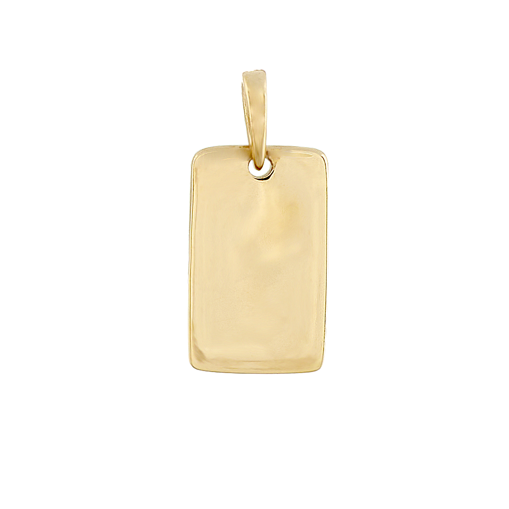 Engravable Rectangle Charm in 14k Yellow Gold
