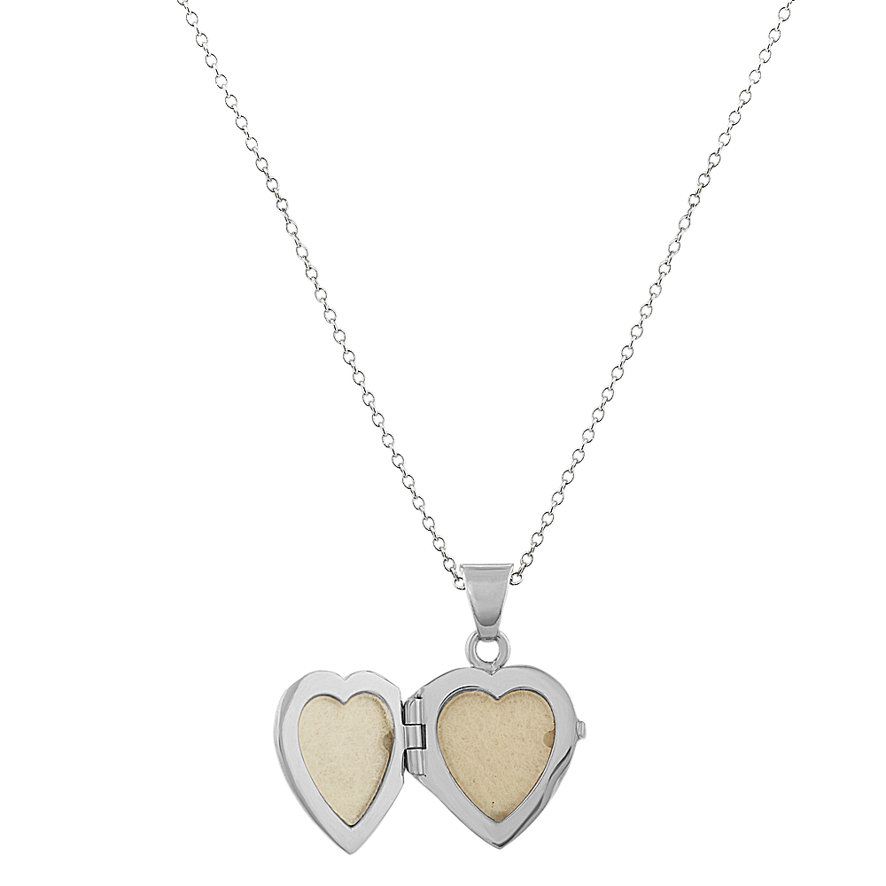 Engraveable Round Diamond Heart Locket (20 in)