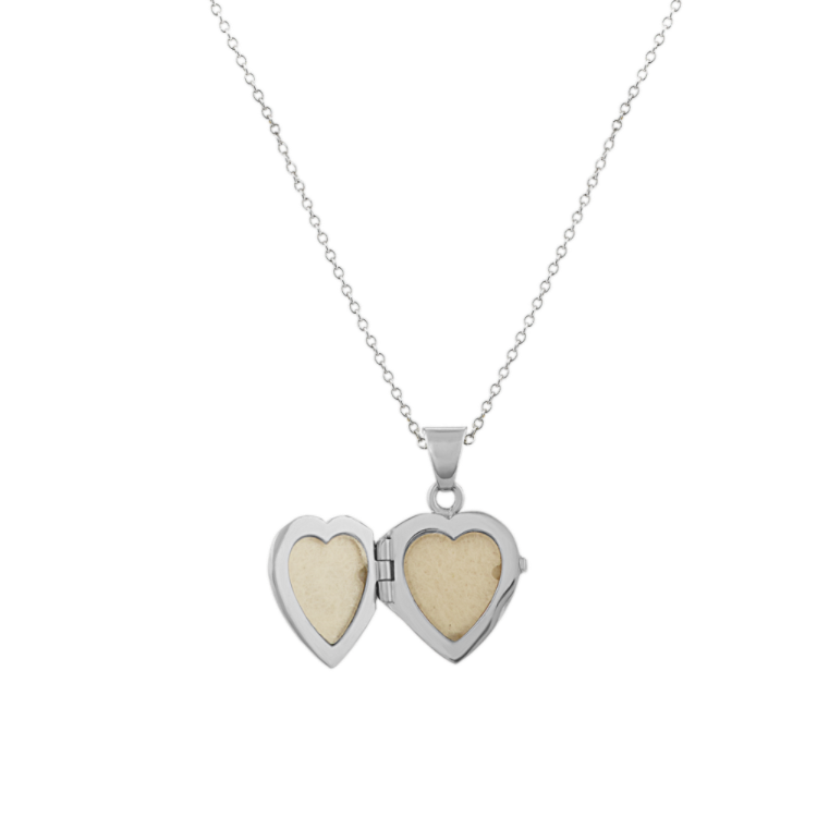 Engraveable Round Natural Diamond Heart Locket (20 in)