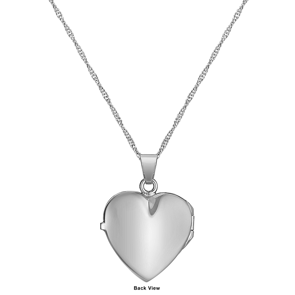 Engraved Heart Locket with Satin Finish in Sterling Silver (20 in ...