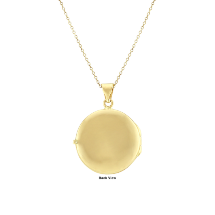 Engraved Locket in 14k Yellow Gold (22 in)