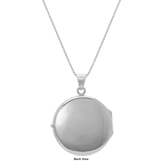 Engraved Sterling Silver Circle Locket (20 in) | Shane Co.