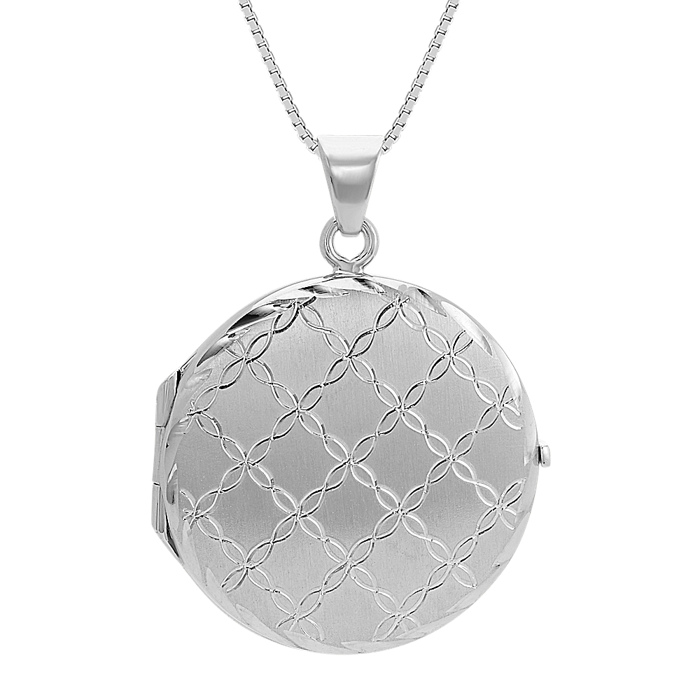 Engraved Sterling Silver Circle Locket (20 in)