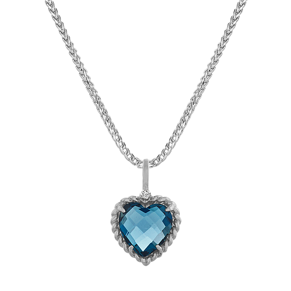 Blue topaz store heart necklace