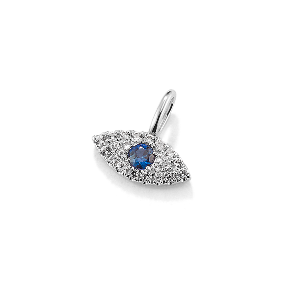 Evil Eye Blue & White Sapphire Charm