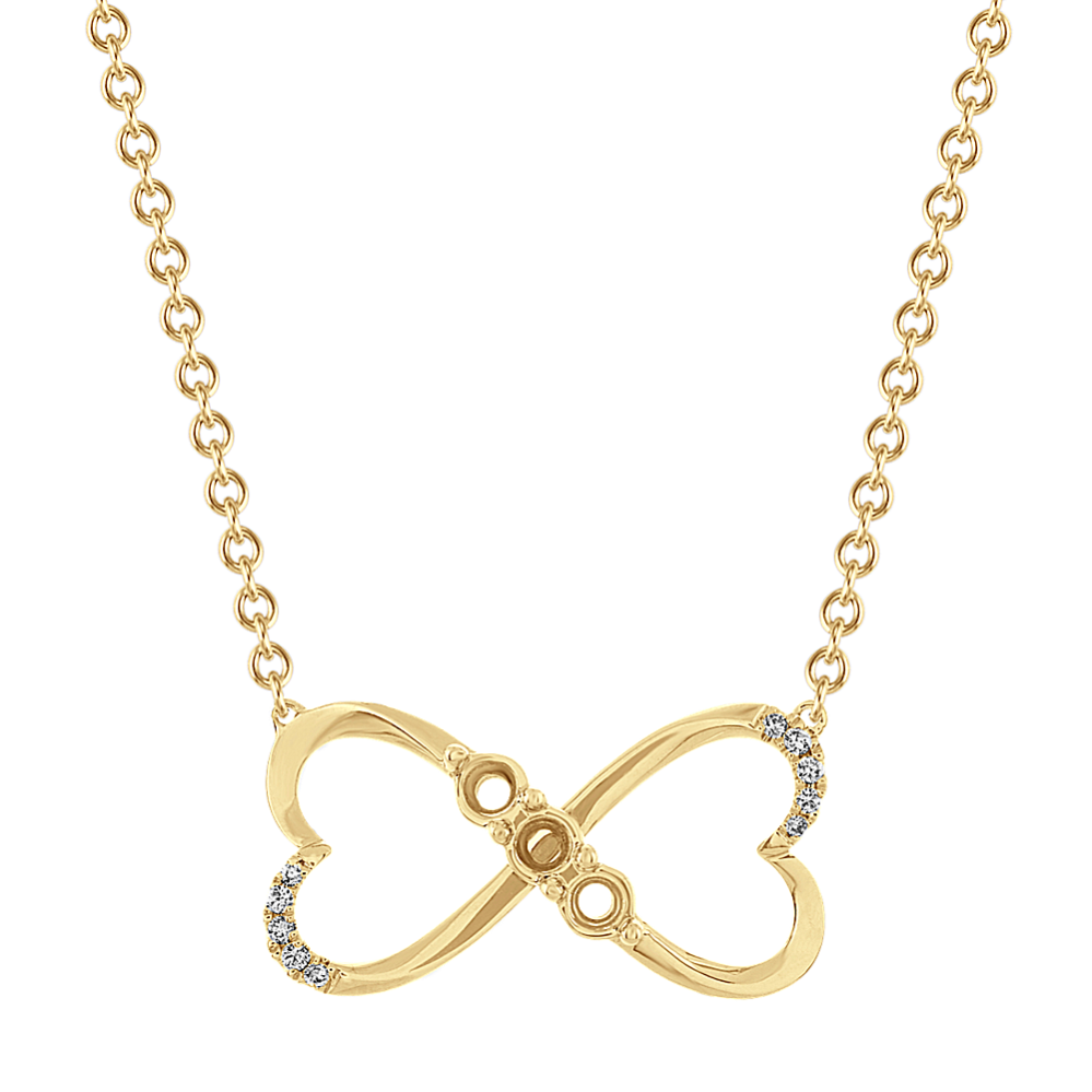 Family Collection Infinity Heart Necklace in 14k Yellow Gold (18 in)