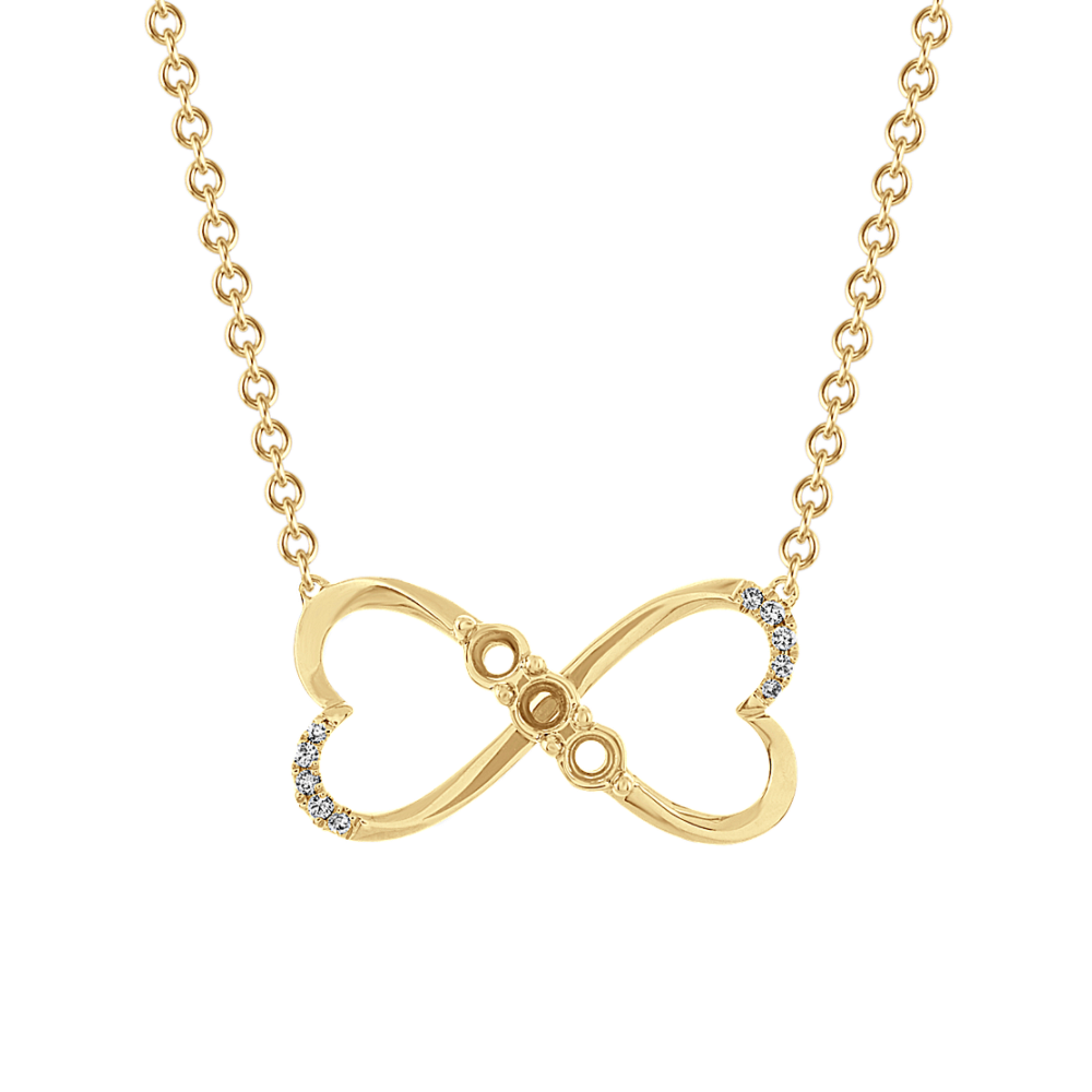 Family Collection Infinity Heart Necklace in 14k Yellow Gold (18 in)