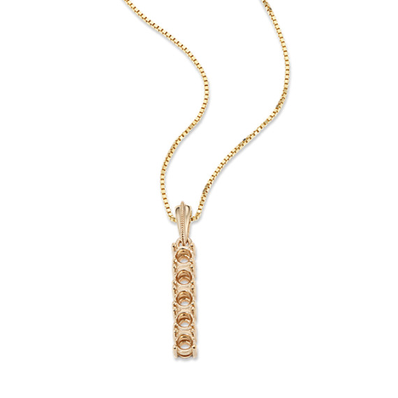 Shane Co. Pick-Your-Gems Vertical Bar Necklace, Yellow Gold