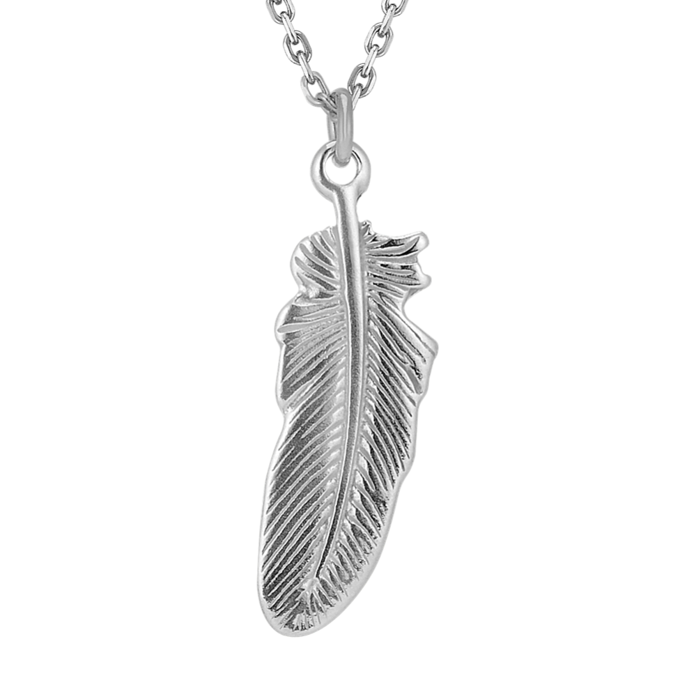 Feather Pendant in Sterling Silver (18 in)