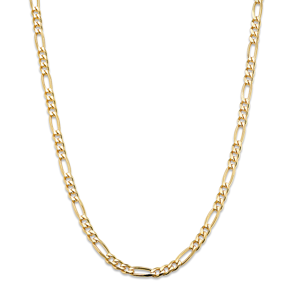 22in 14K Yellow Gold Vermeil Figaro Chain (4mm)