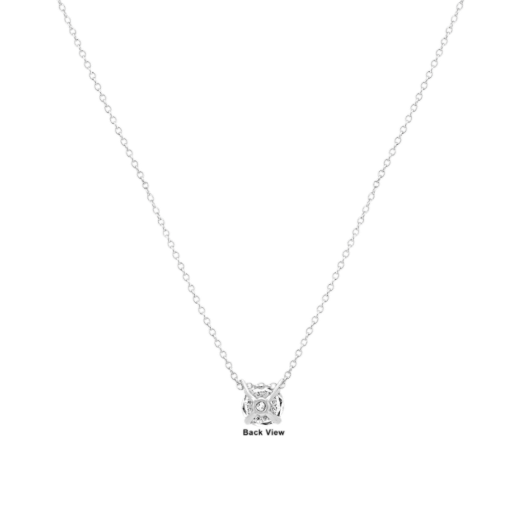 Oxford Floating Diamond Solitaire Pendant in 14K White Gold (18 in)