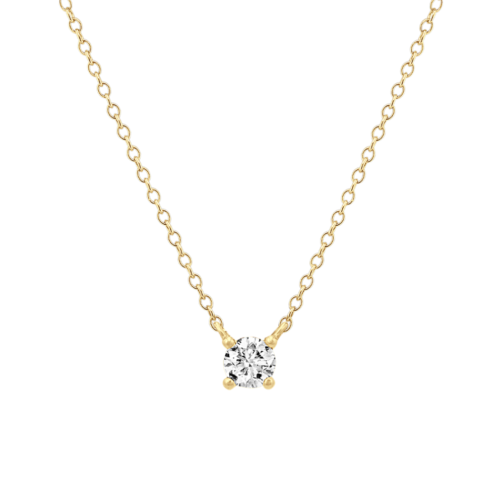 Oxford Floating Natural Diamond Solitaire Pendant in 14K Yellow Gold (18 in)