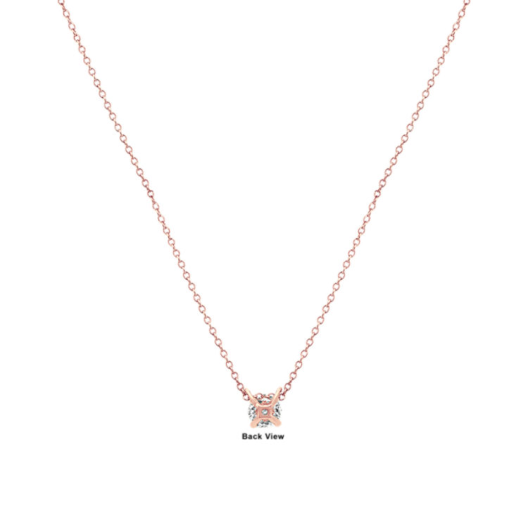 Oxford Floating Natural Diamond Solitaire Pendant in 14K Rose Gold (18 in)