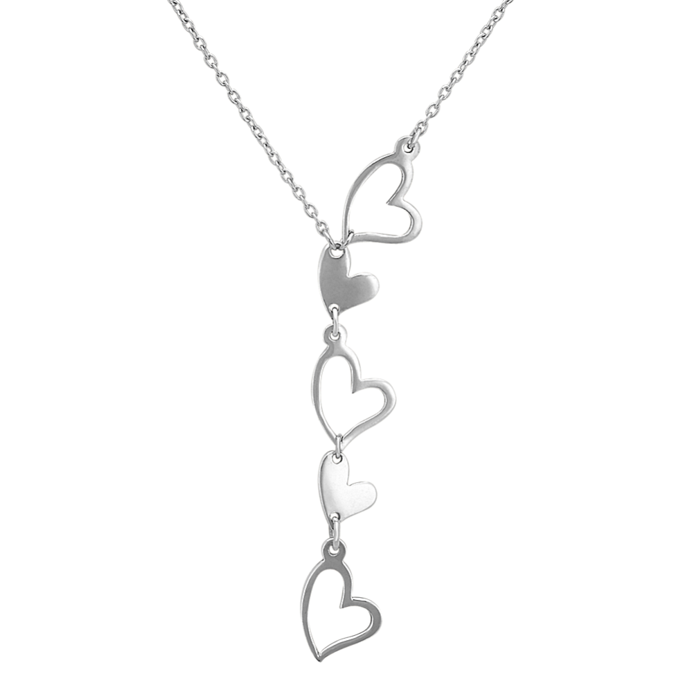 Floating Hearts Sterling Silver Necklace (18 in)